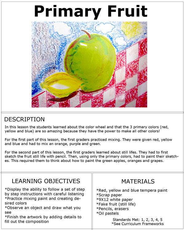 First Grade - fruit