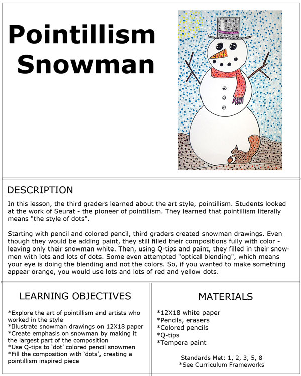 Third Grade - snowman