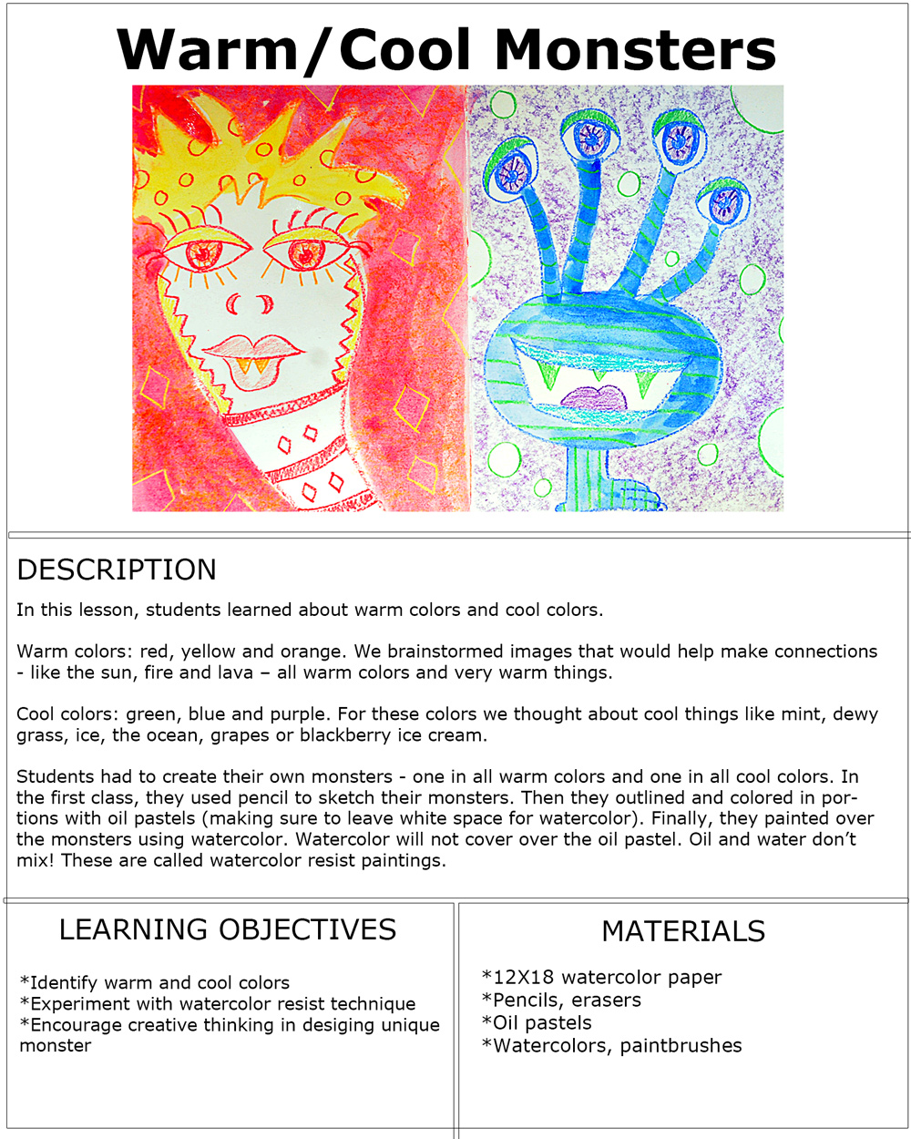 Third Grade - monsters